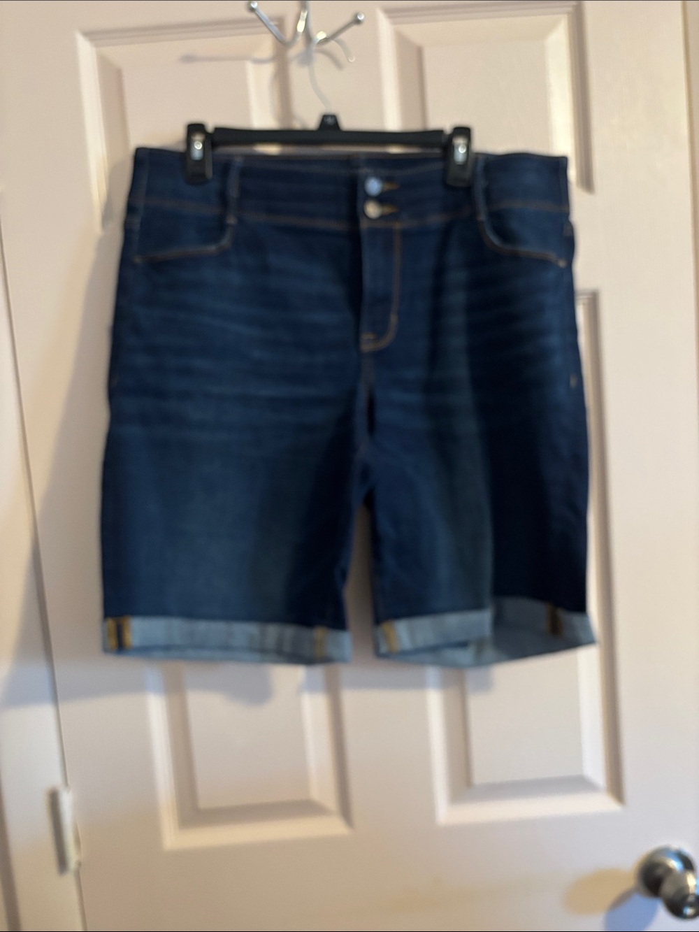 Apt. 9 Dark Blue Denim Jean Shorts with Rolled Hem